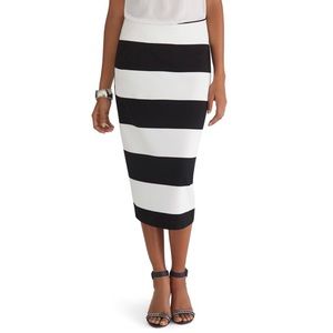 PENCIL SKIRT WHBM STRIPE KNIT MIDI